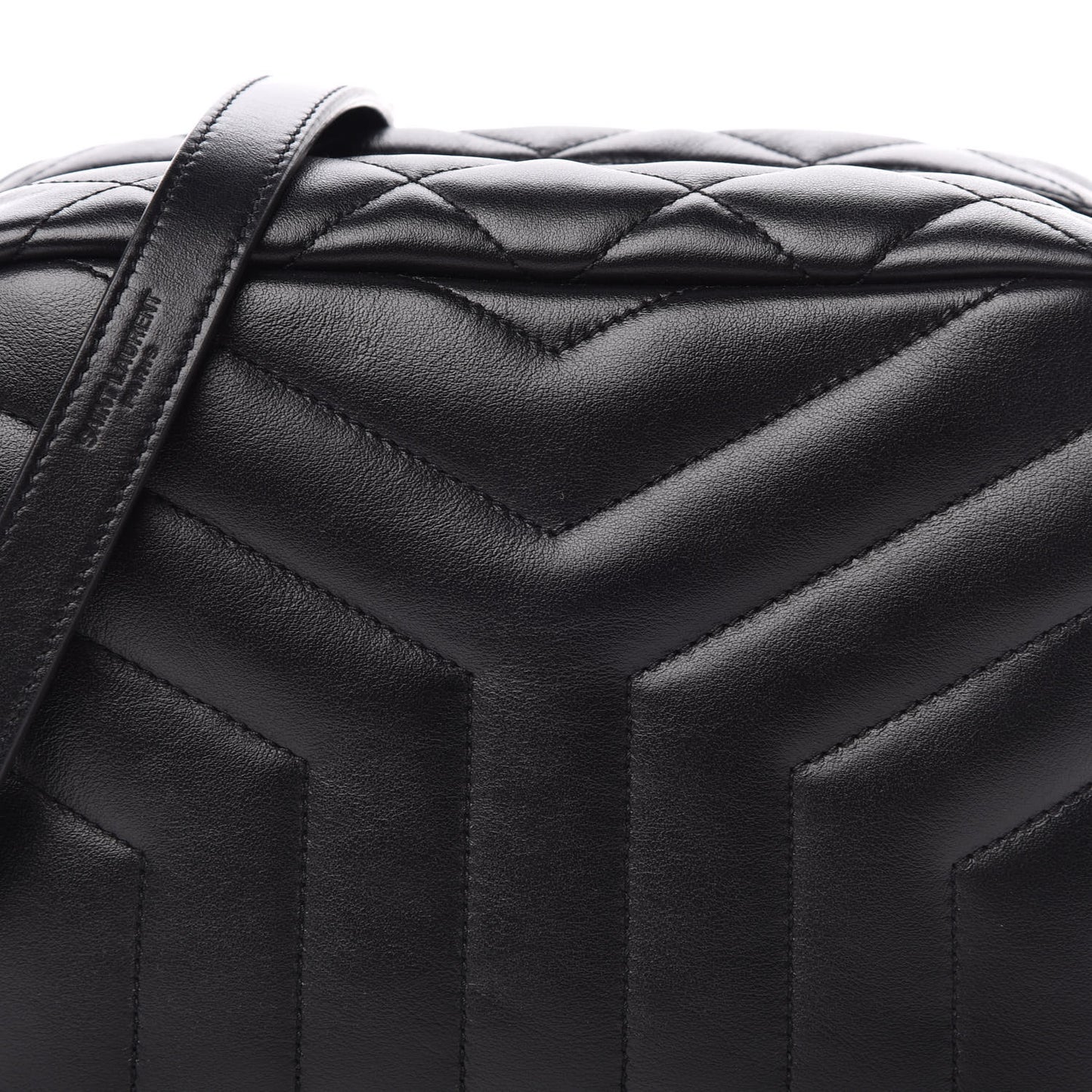 Calfskin Y Quilted Monogram Small Loulou Bowling Bag Black