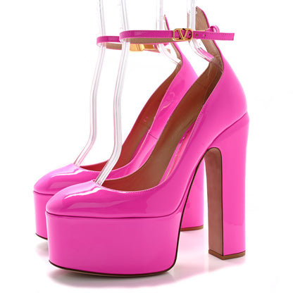 Valentino Garavani Patent Tan-Go 55/155mm Platform Pumps 38 Pink PP 3 of 10