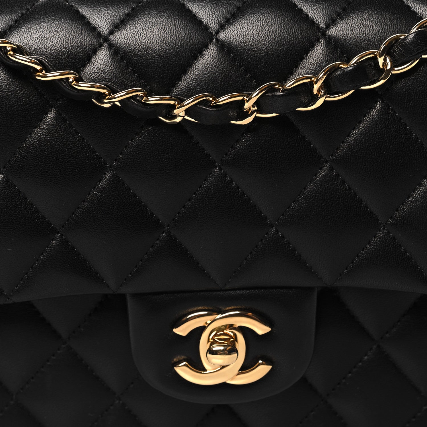 Chanel Lambskin Quilted Medium Double Flap Black 8 of 12