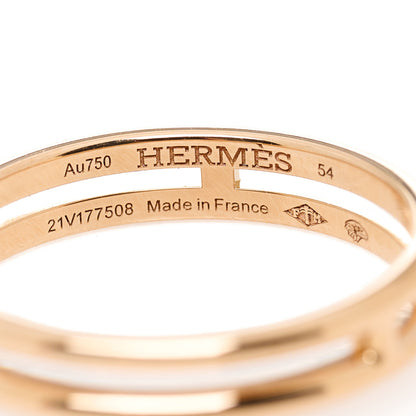 Hermes 18K Rose Gold Ariane Wedding Band Ring 54 7 4 of 5
