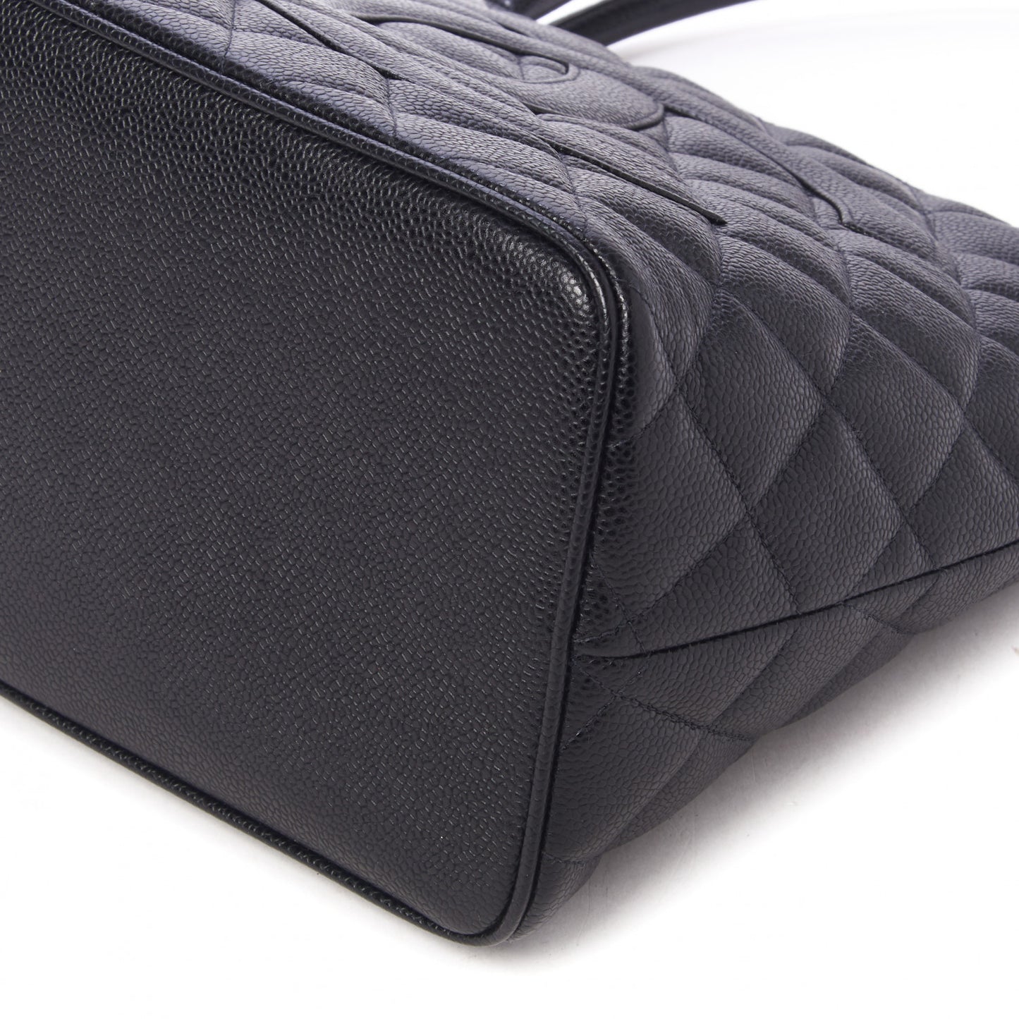 Caviar Quilted Medallion Tote Black