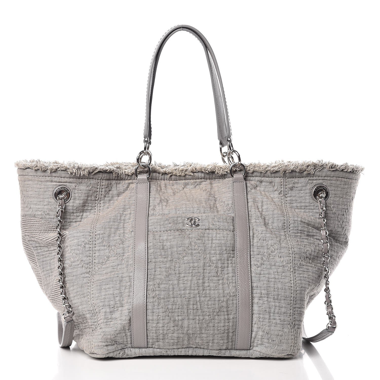 Chanel Canvas Small Double Face Tote Gray 6 of 14