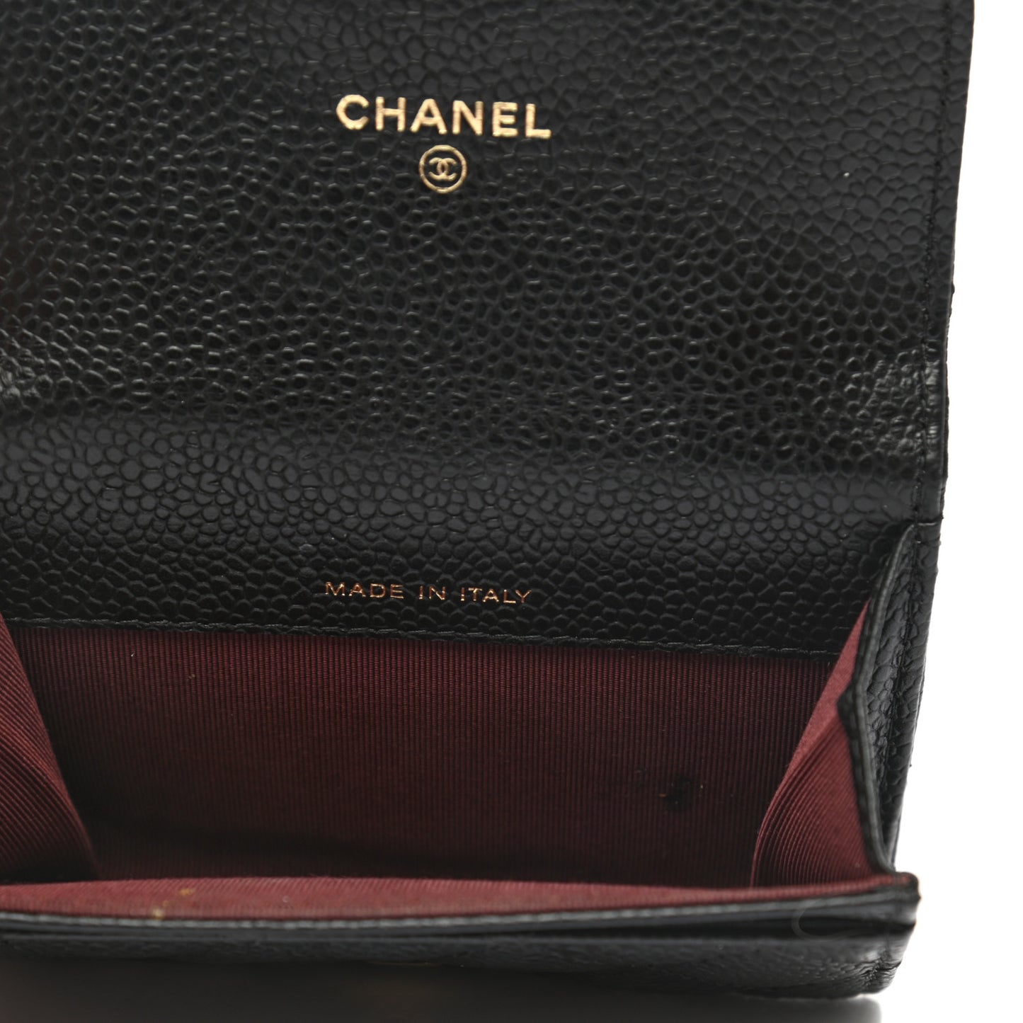 Caviar Quilted Flap Card Holder Black