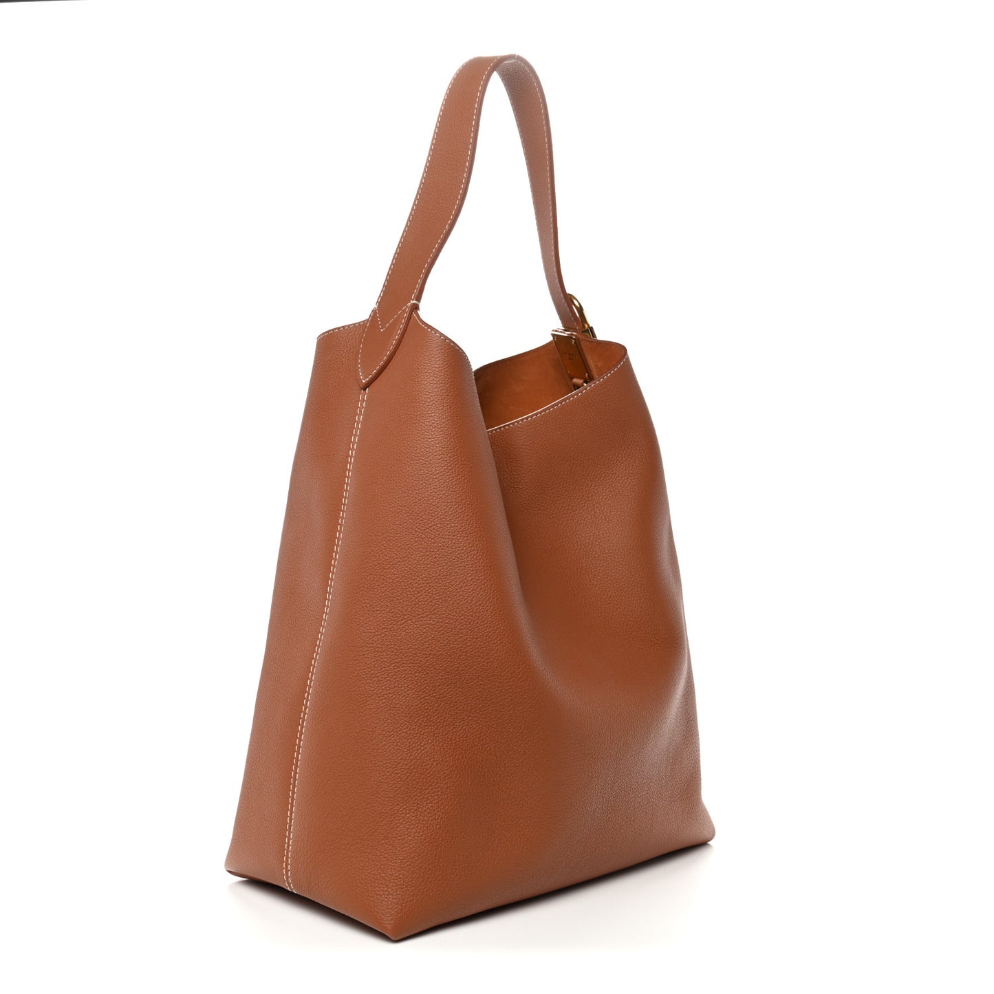 Grained Calfskin Low Key Hobo MM Cognac