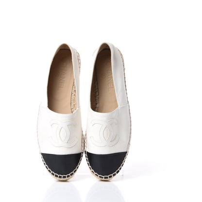 Chanel Lambskin CC Espadrilles 36 White Black 5 of 11