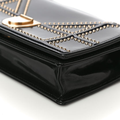 Christian Dior Patent Studded Diorama Flap Bag Black 10 of 13