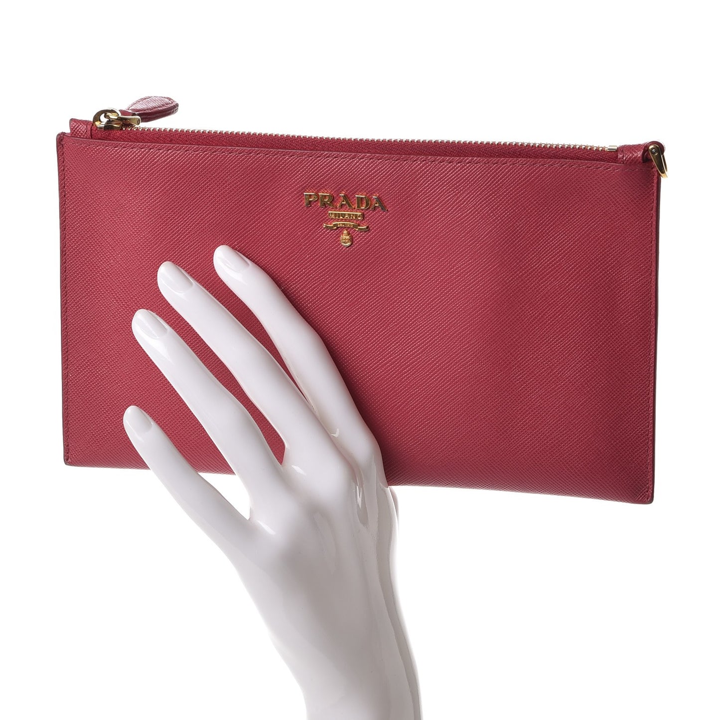 Saffiano Flat Zip Wristlet Peonia