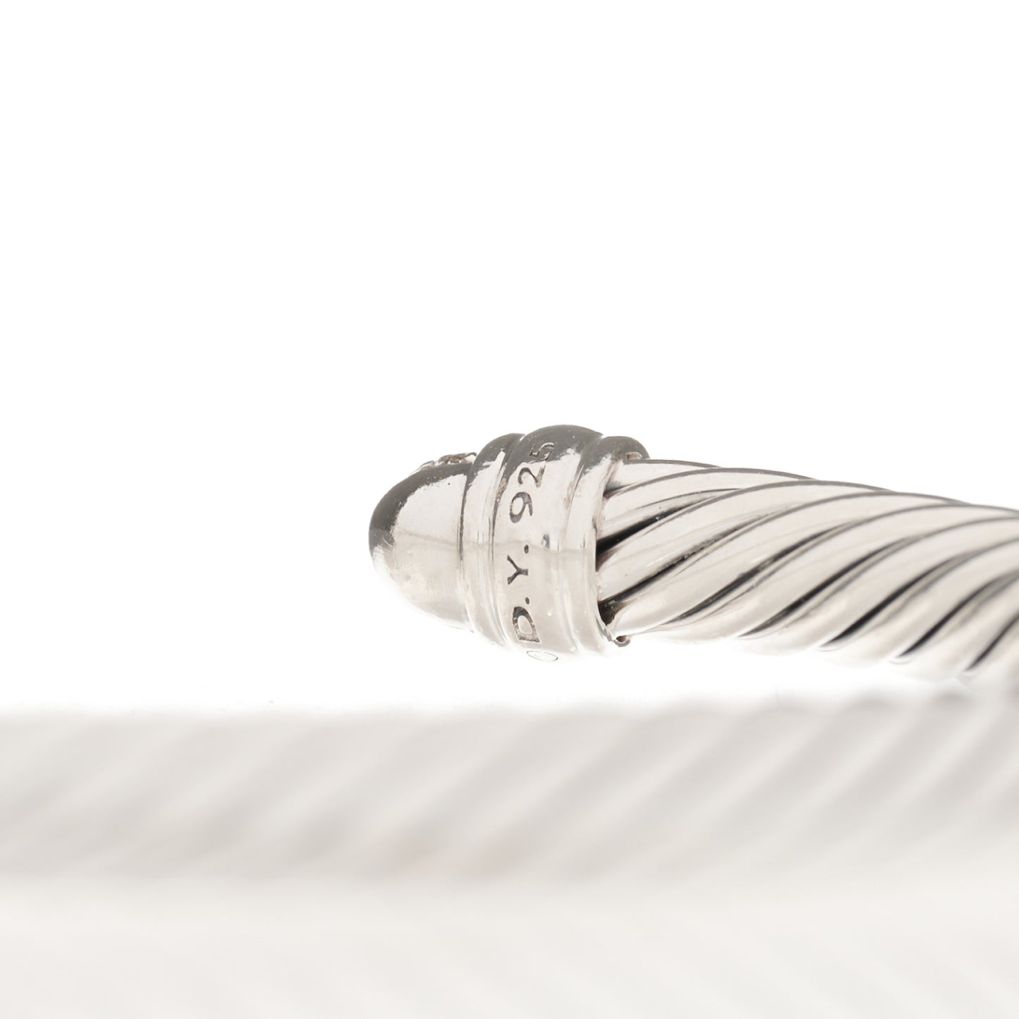 Sterling Silver Pave Diamond 5mm Cable Classics Bracelet