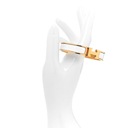 Hermes Enamel Narrow Clic Clac H Bracelet GM White 2 of 6