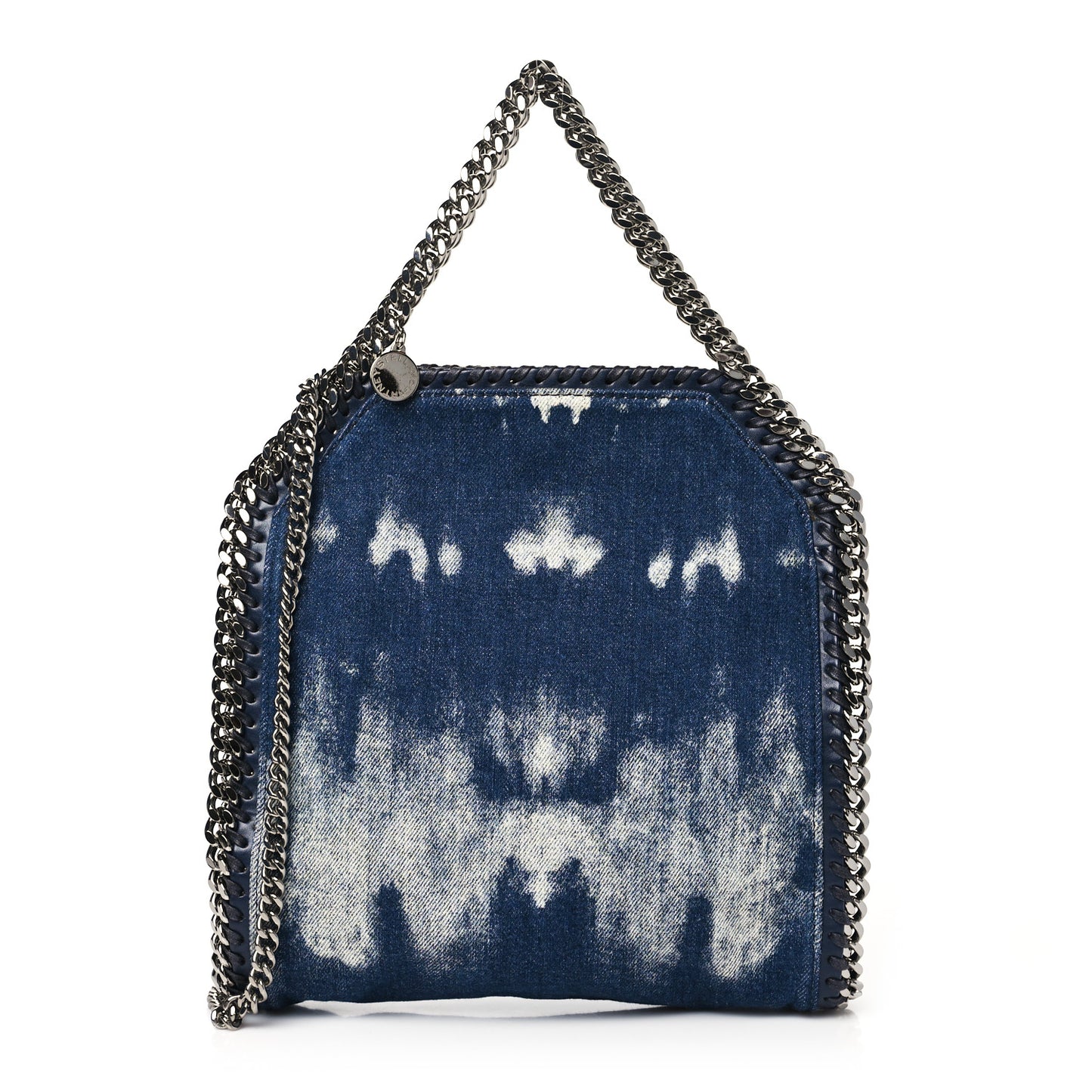 Tie Dye Denim Mini Falabella Fold Over Tote Indigo
