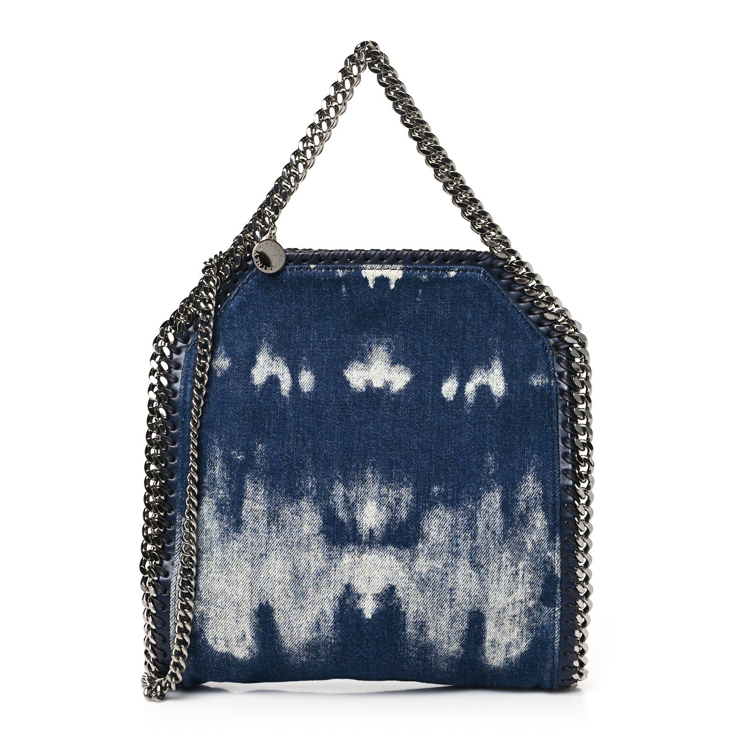 Stella McCartney Tie Dye Denim Mini Falabella Fold Over Tote Indigo 1 of 10