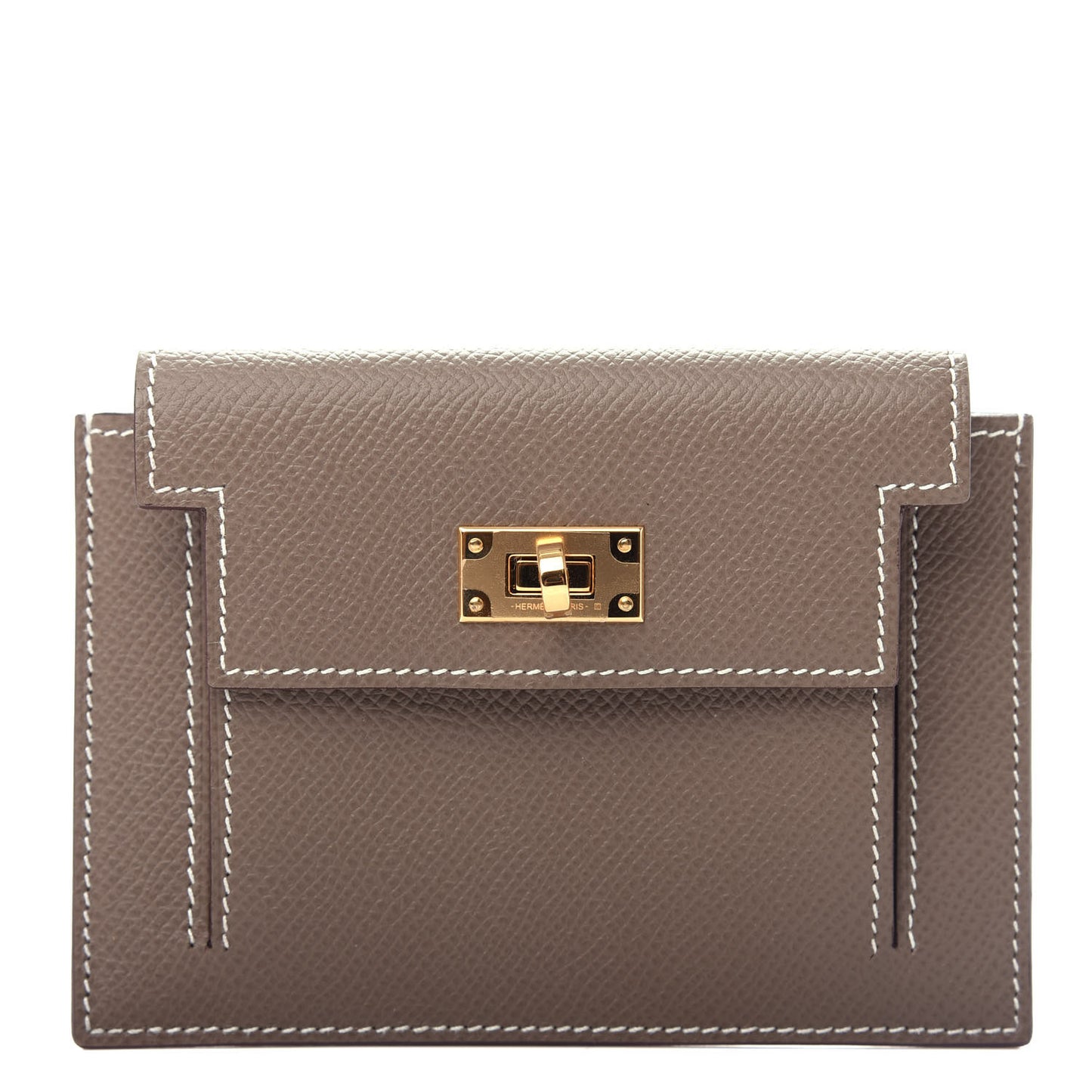 Epsom Kelly Pocket Compact Wallet Etoupe