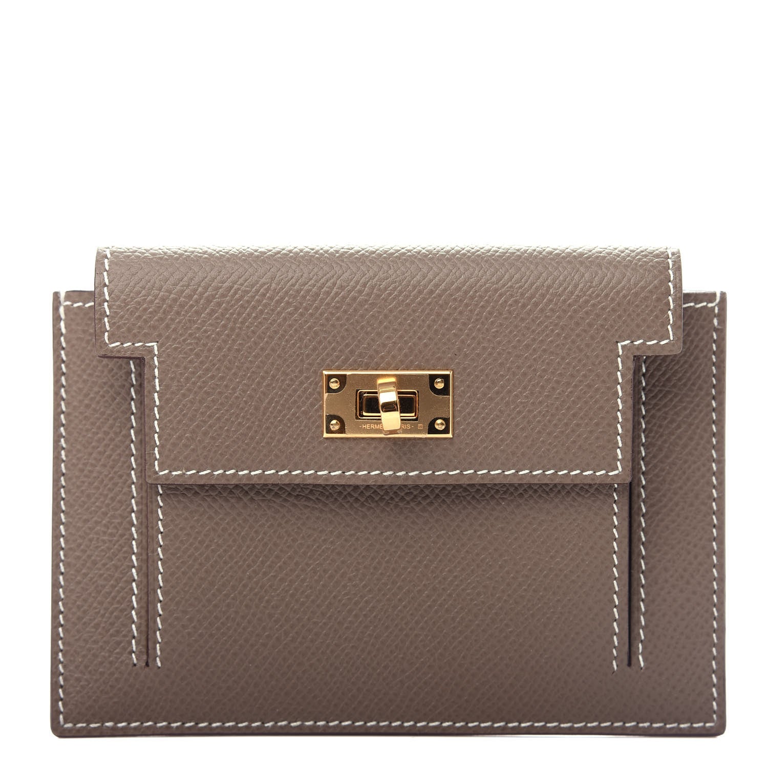 Hermes Epsom Kelly Pocket Compact Wallet Etoupe 1 of 8
