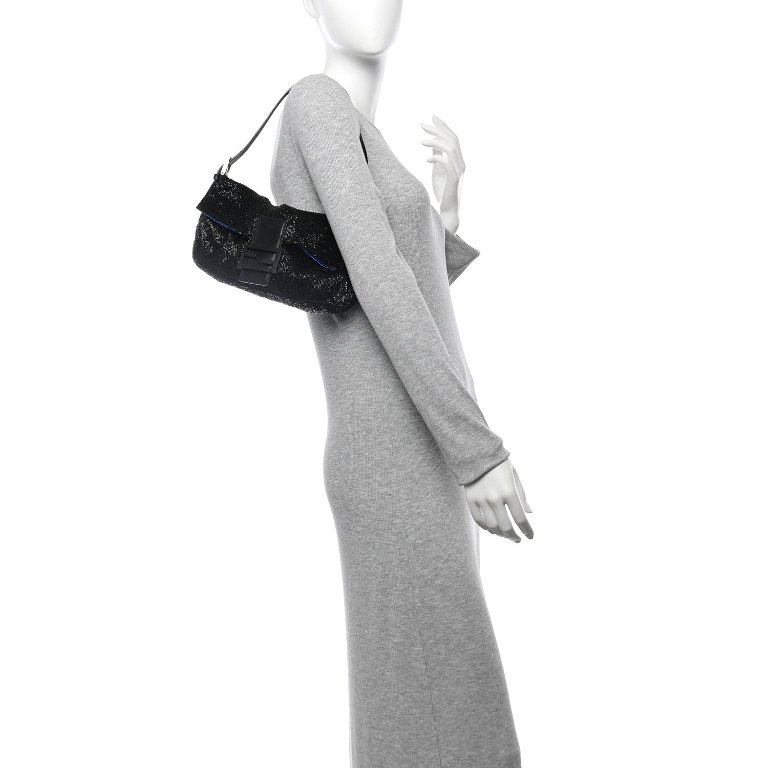 Fendi Beaded Baguette Black 3 of 10