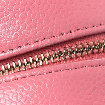 Chanel Caviar Camellia Embossed Round Clutch With Chain Pink 11 of 12
