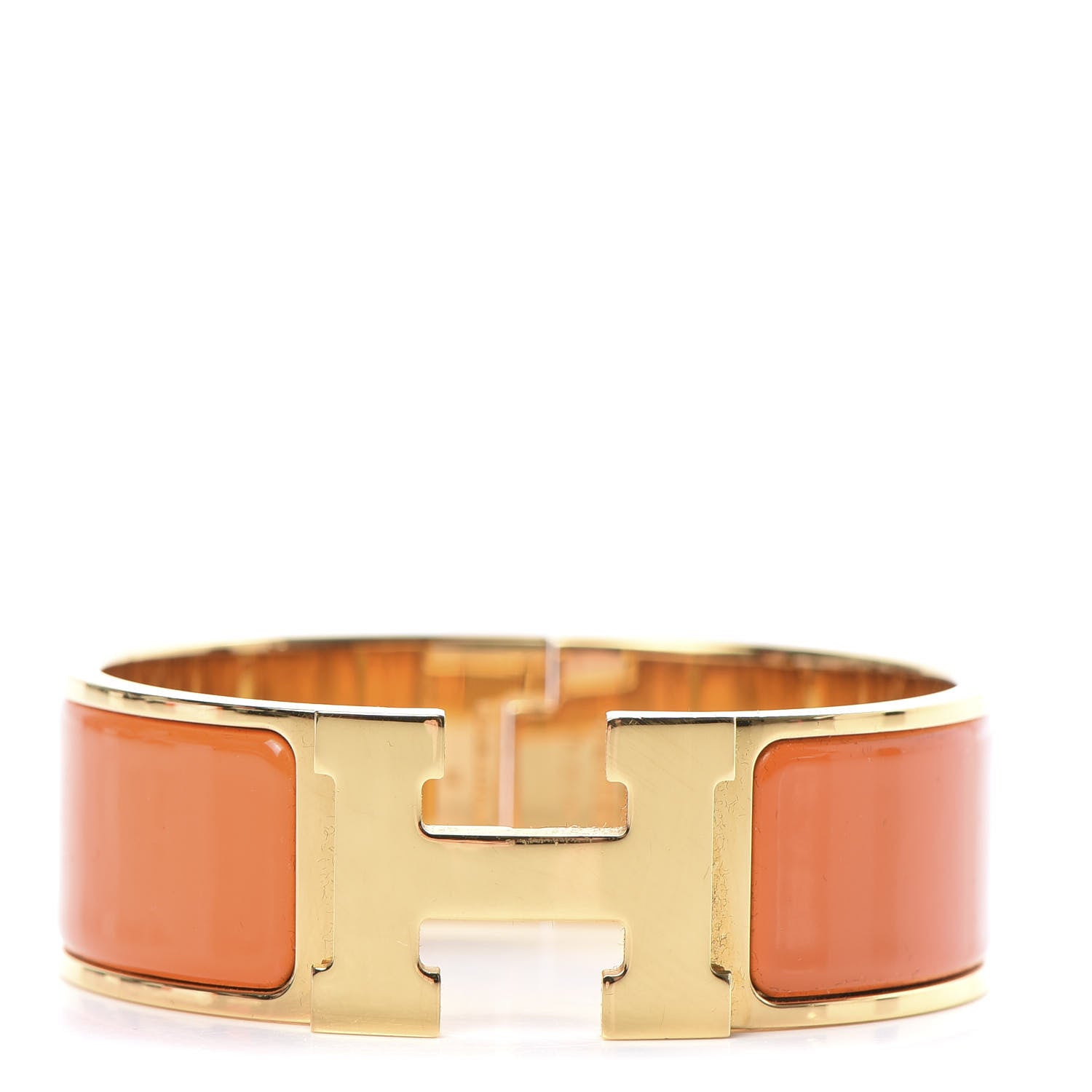 Hermes Enamel Wide Clic Clac H Bracelet PM Orange 1 of 5