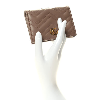 Gucci Calfskin Matelasse GG Marmont Card Case Porcelain Rose 2 of 13