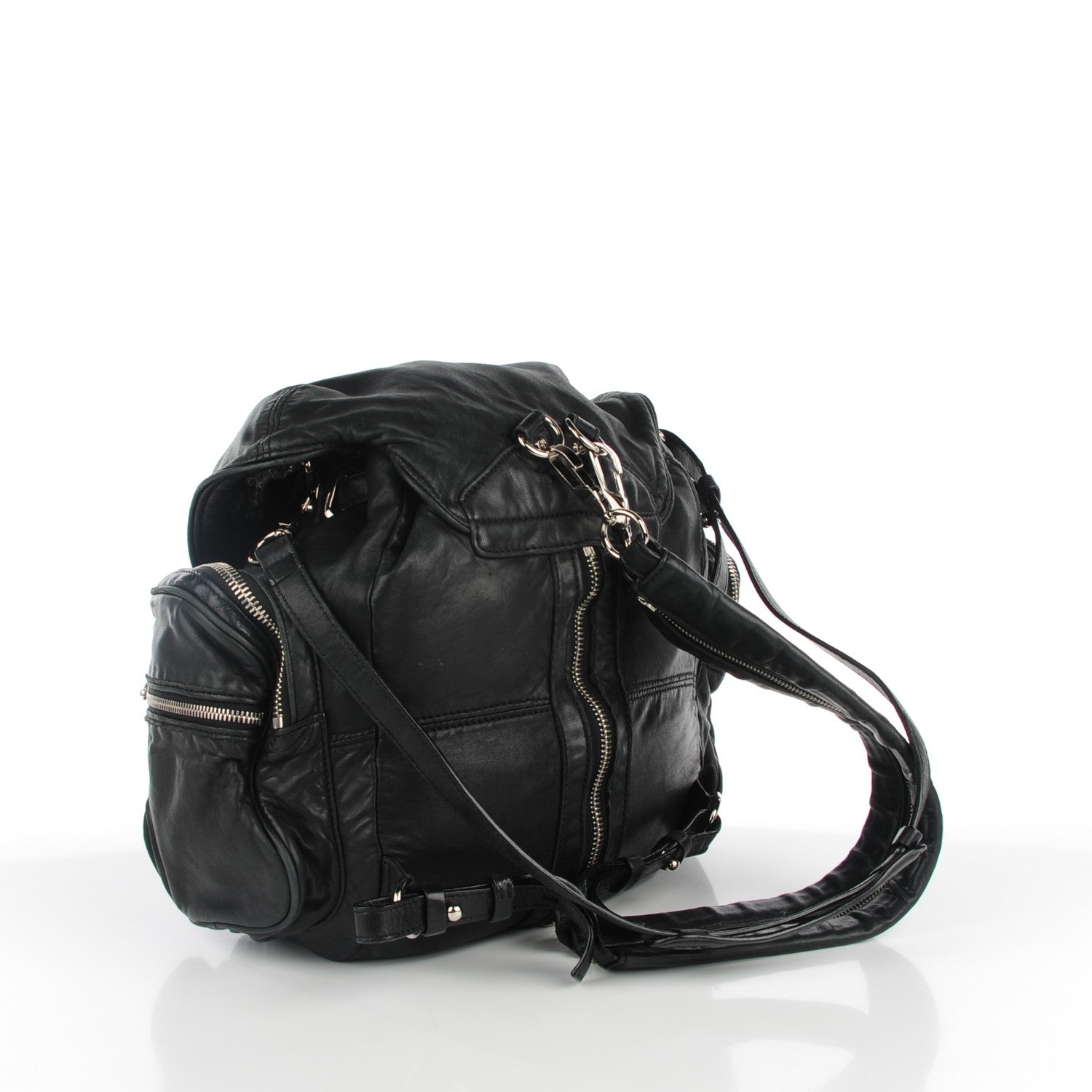 Alexander Wang Lambskin Marti Backpack Washed Black Rhodium Hardware 3 of 9