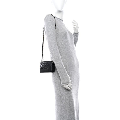 Chanel Aged Calfskin Quilted Small Gabrielle Clutch With Chain Black 2 of 12