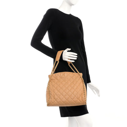 Chanel Calfskin Quilted Medium Chain Me Hobo Beige 2 of 10