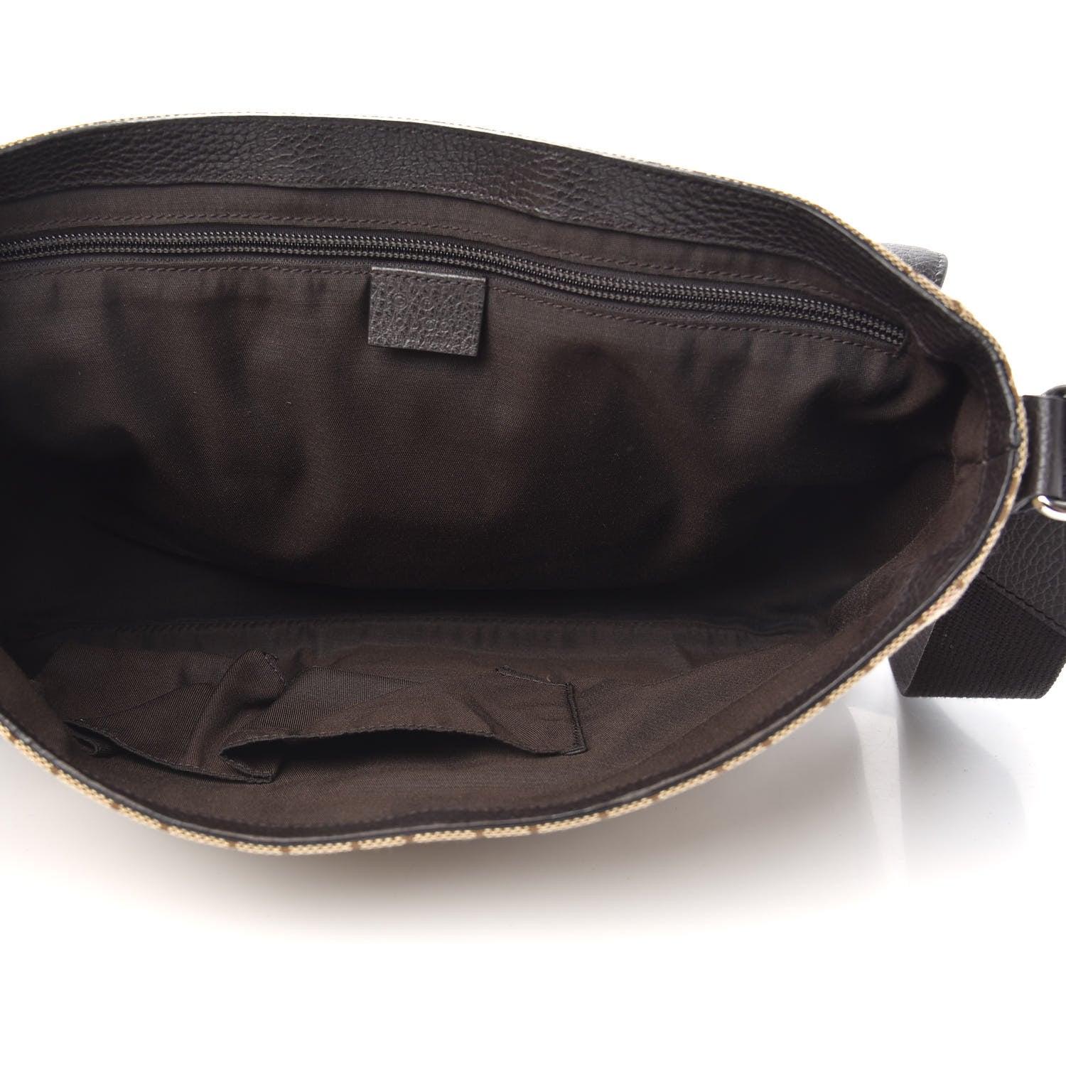 Gucci Monogram Large Flap Messenger Bag Beige Dark Brown 5 of 11