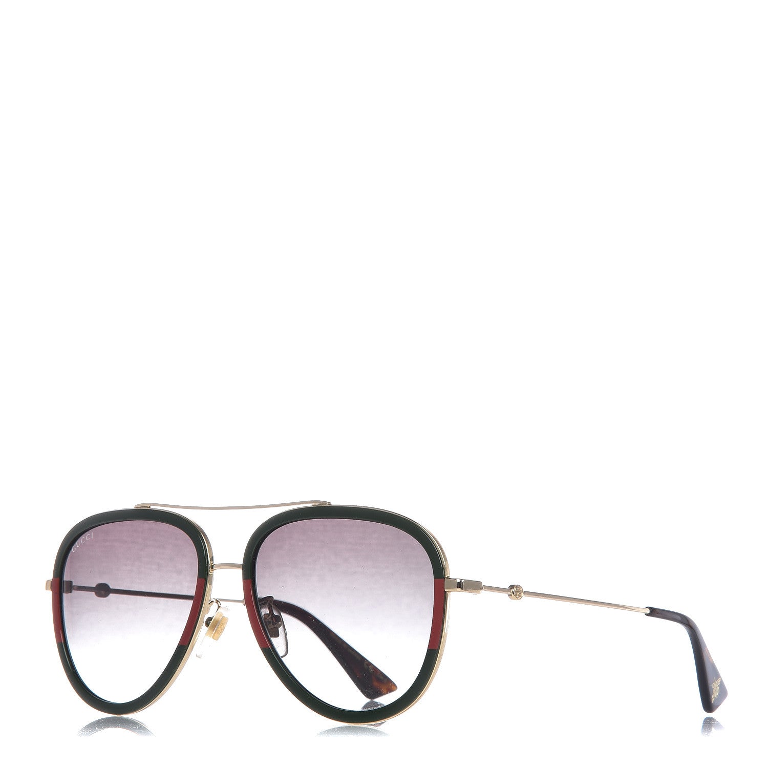 Gucci Web Aviator Sunglasses GG0062S Green Red 1 of 8