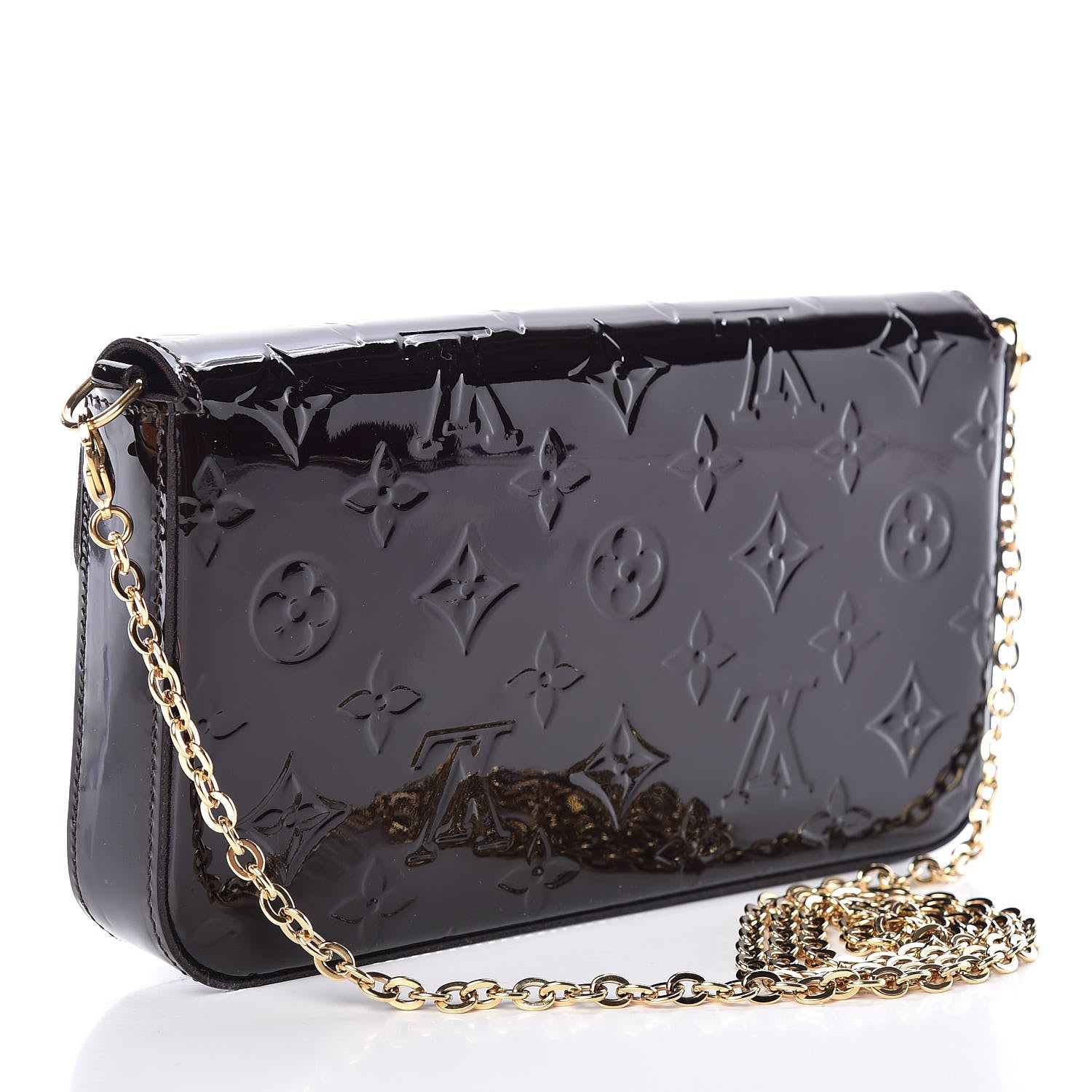 Louis Vuitton Vernis Pochette Felicie Chain Wallet Amarante 3 of 13