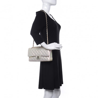 Chanel Iridescent Lambskin Quilted Medium Double Flap Ivory 2 of 12