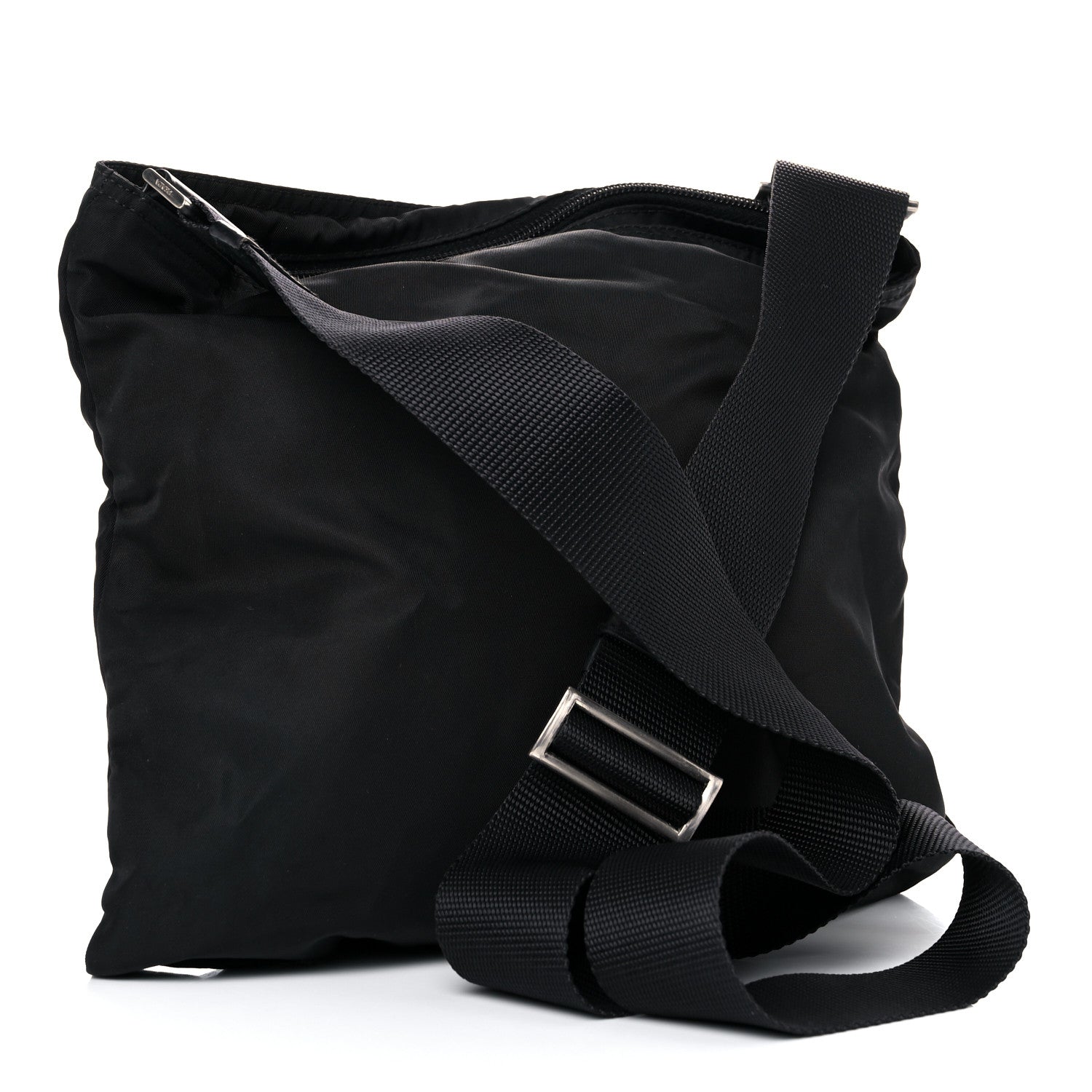 Prada Nylon Saffiano Flat Messenger Bag Black 2 of 9