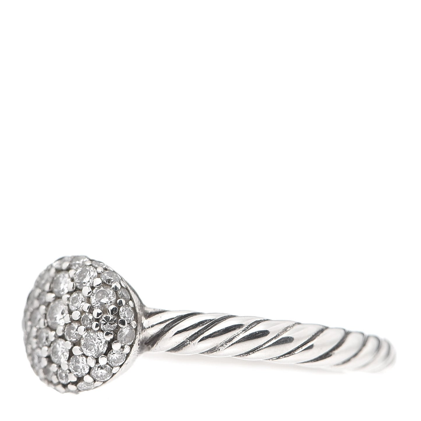 Sterling Silver Diamond Petite Pave Ring 51 5.75