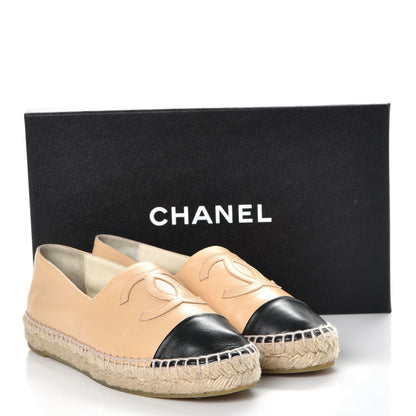 Chanel Lambskin CC Espadrilles 36 Beige Black 11 of 11