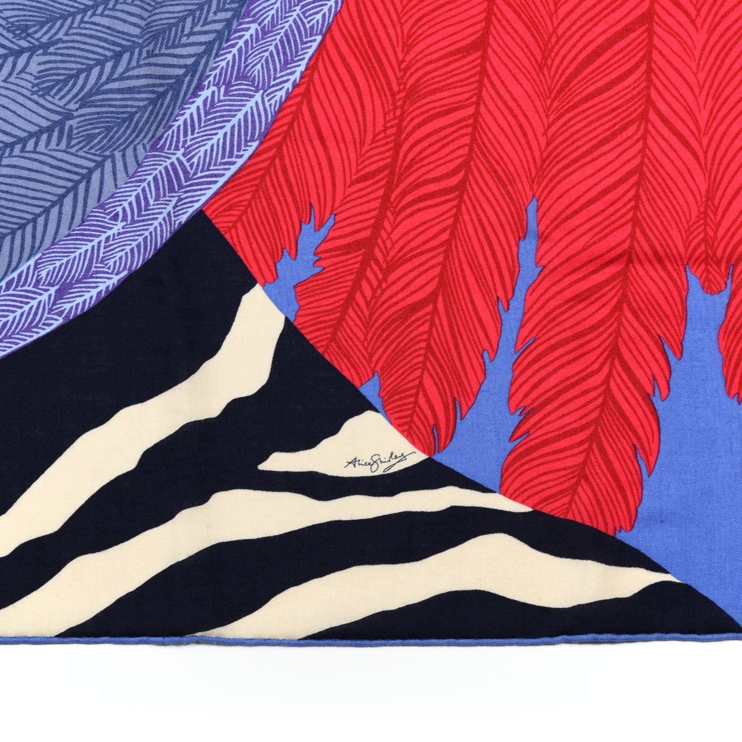 Hermes Cashmere Silk Zebra Pegasus Shawl 140 Lavender Fuchsia Marine 6 of 6