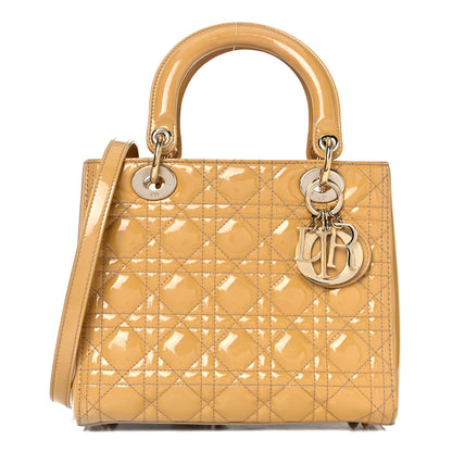 Christian Dior Patent Cannage Medium Lady Dior Beige 1 of 18