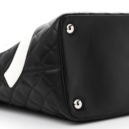 Chanel Calfskin Quilted Large Cambon Tote Black Whtie 9 of 11