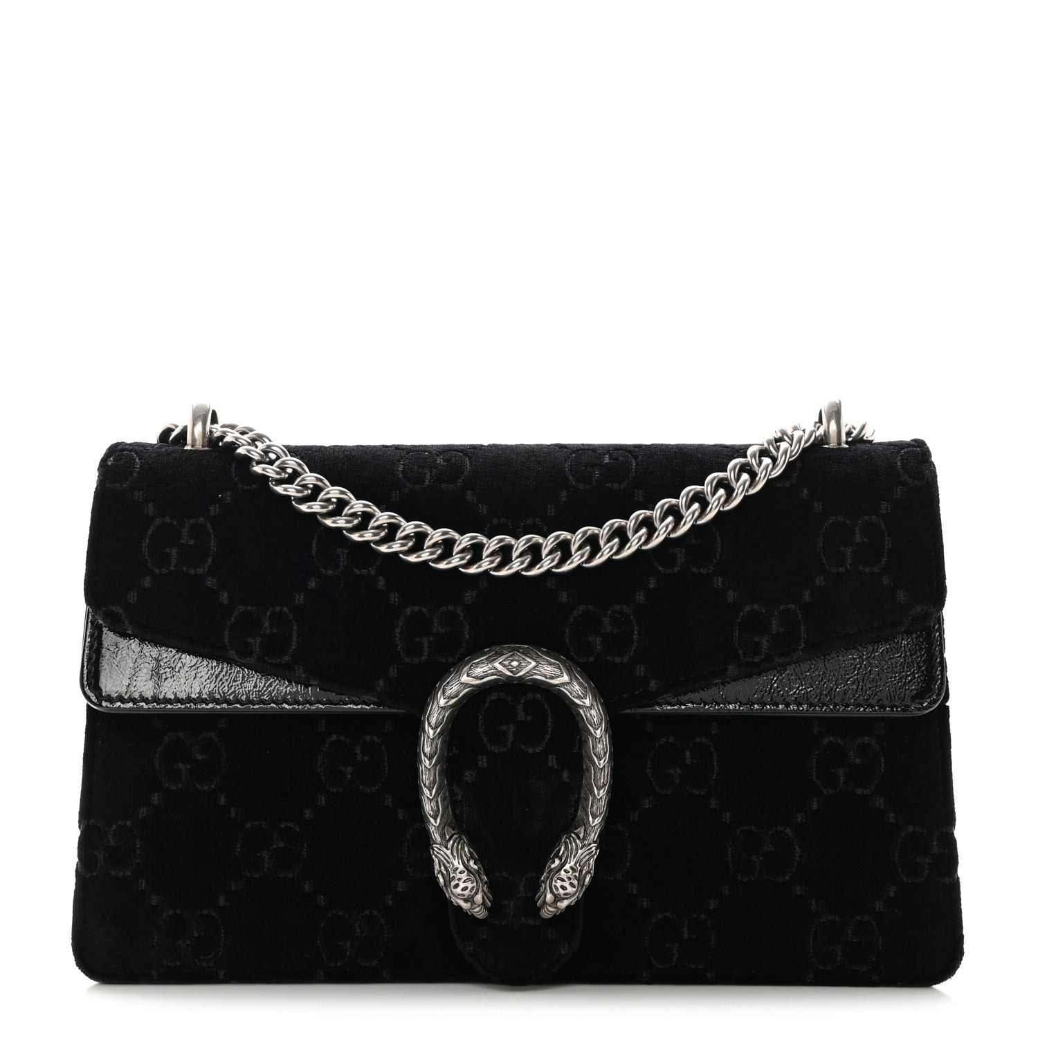 Gucci Velvet GG Monogram Small Dionysus Shoulder Bag Black 1 of 14