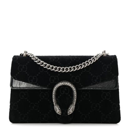Gucci Velvet GG Monogram Small Dionysus Shoulder Bag Black 1 of 14