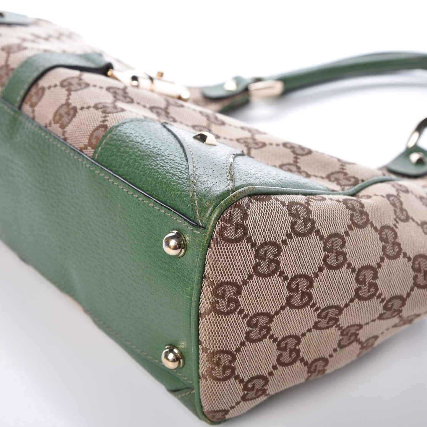Monogram Calfskin Large Bardot Tote Green