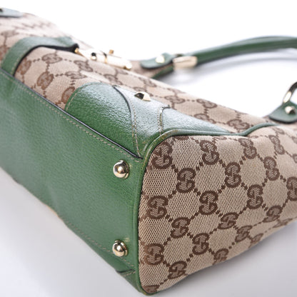 Gucci Monogram Calfskin Large Bardot Tote Green 11 of 14