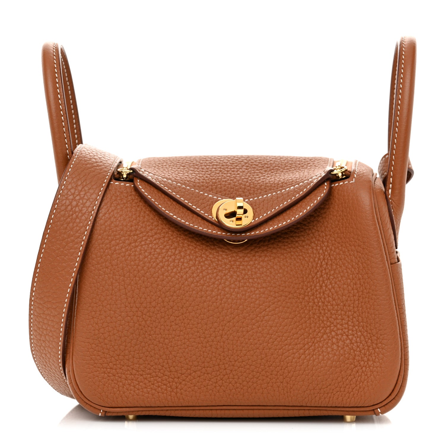 Hermes Taurillon Clemence Mini Lindy 20 Gold 1 of 11