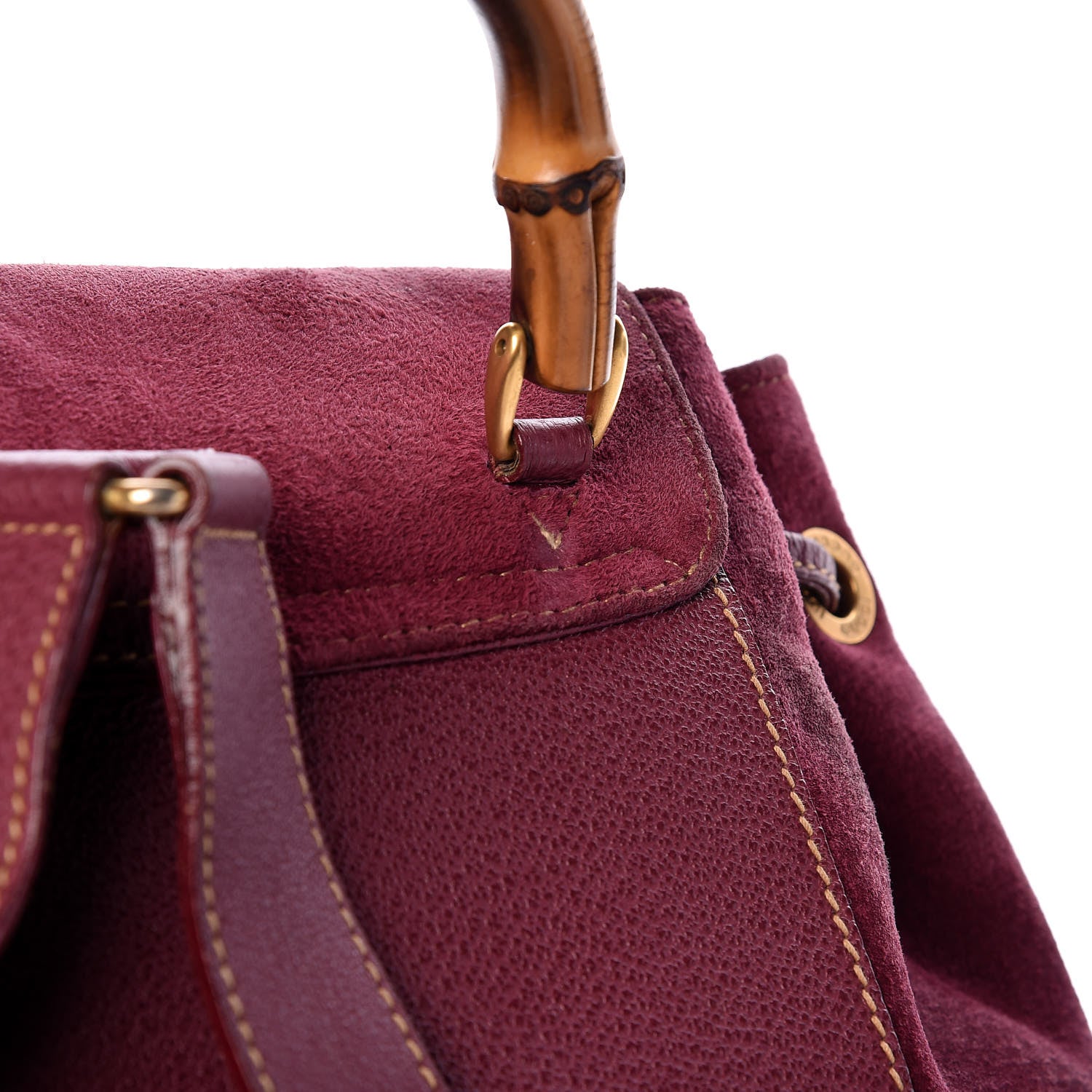 Gucci Suede Bamboo Backpack Purple 12 of 14