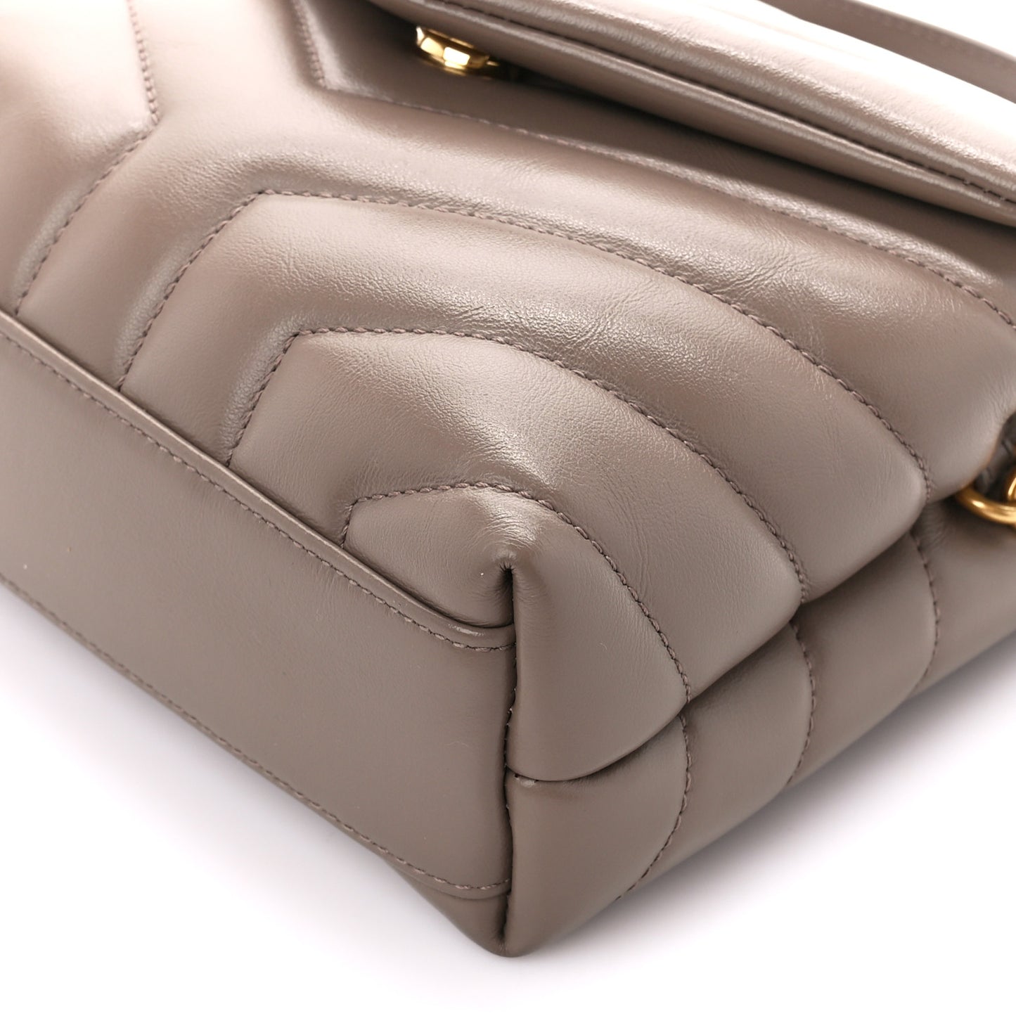 Calfskin Y Quilted Monogram Toy Loulou Crossbody Bag Taupe