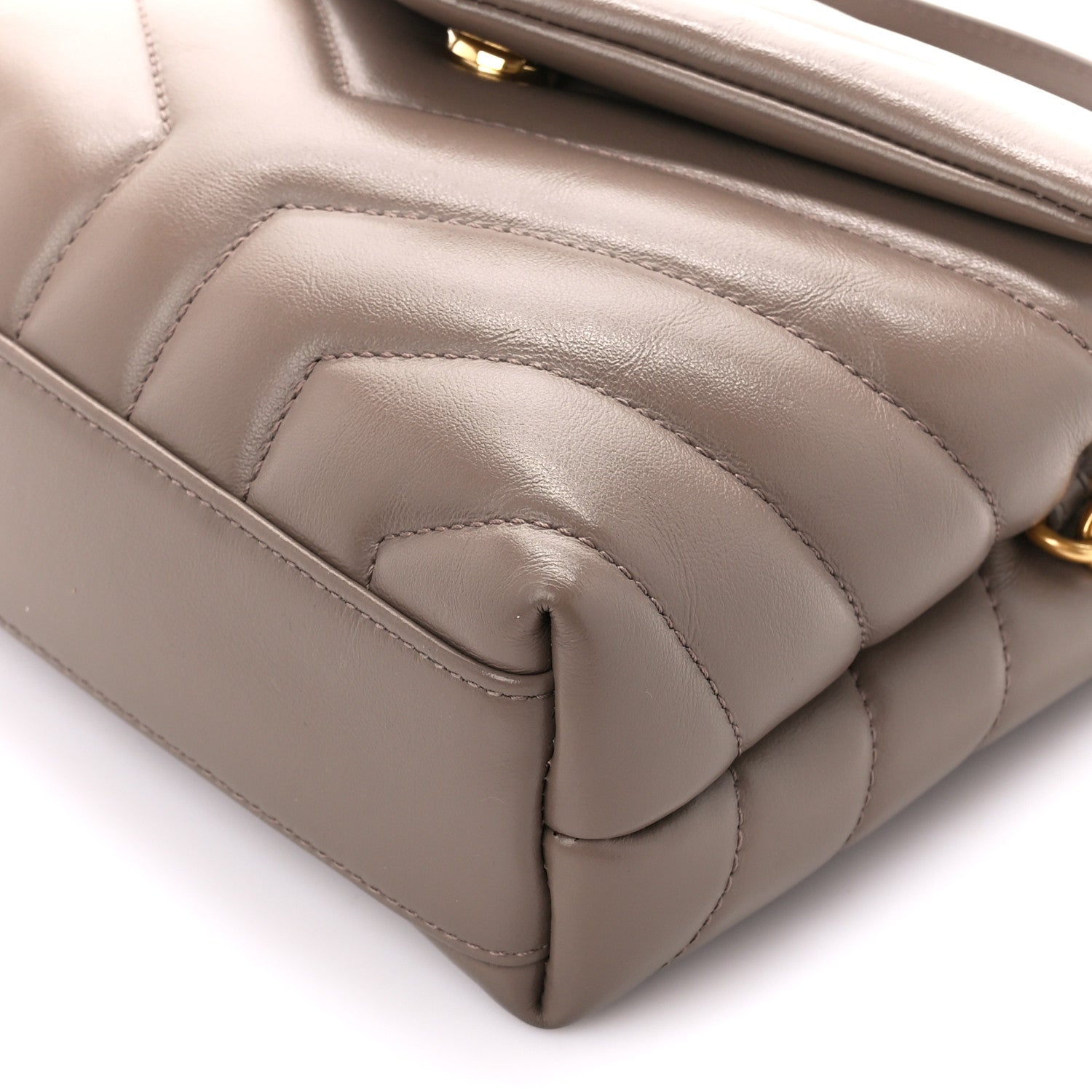 Saint Laurent Calfskin Y Quilted Monogram Toy Loulou Crossbody Bag Taupe 11 of 11