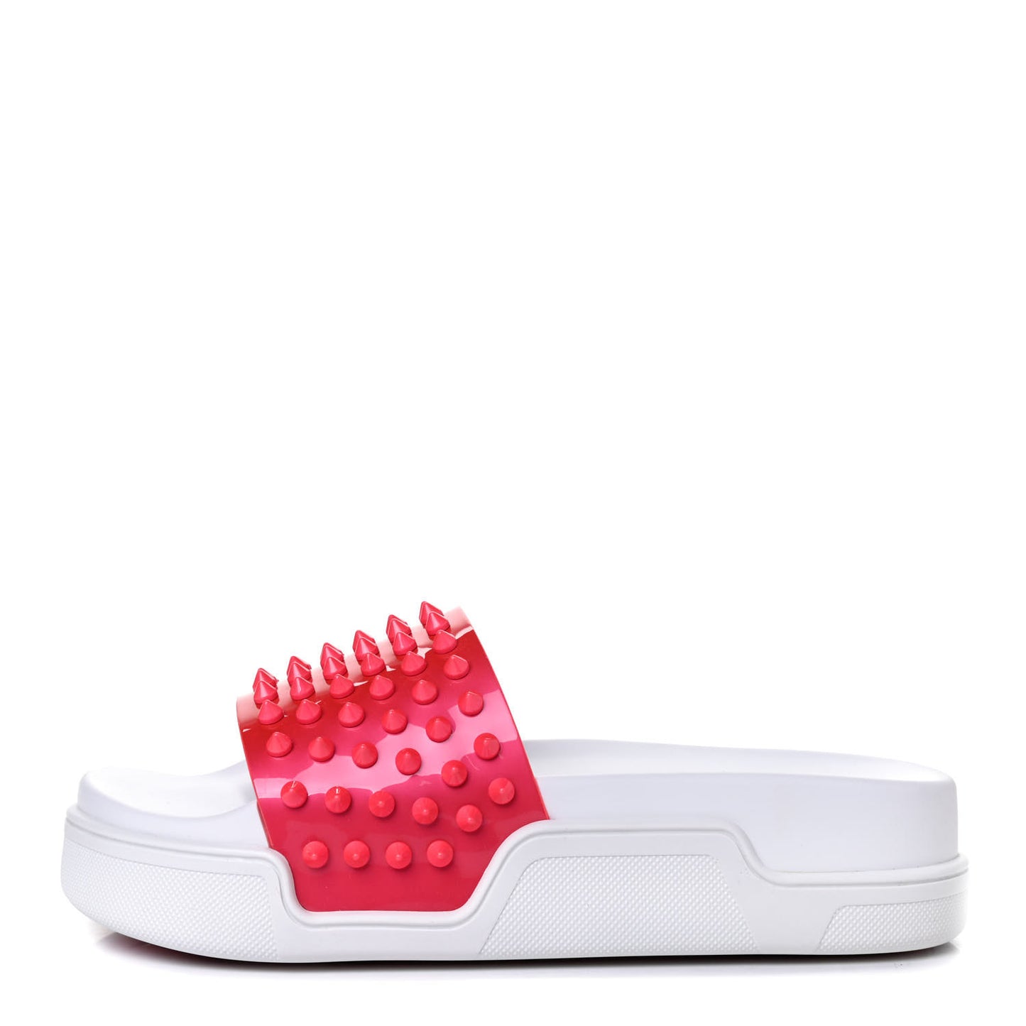 Calfskin Donna Studded Pool Fun Platform Flat Slide Sandals 36 Floride