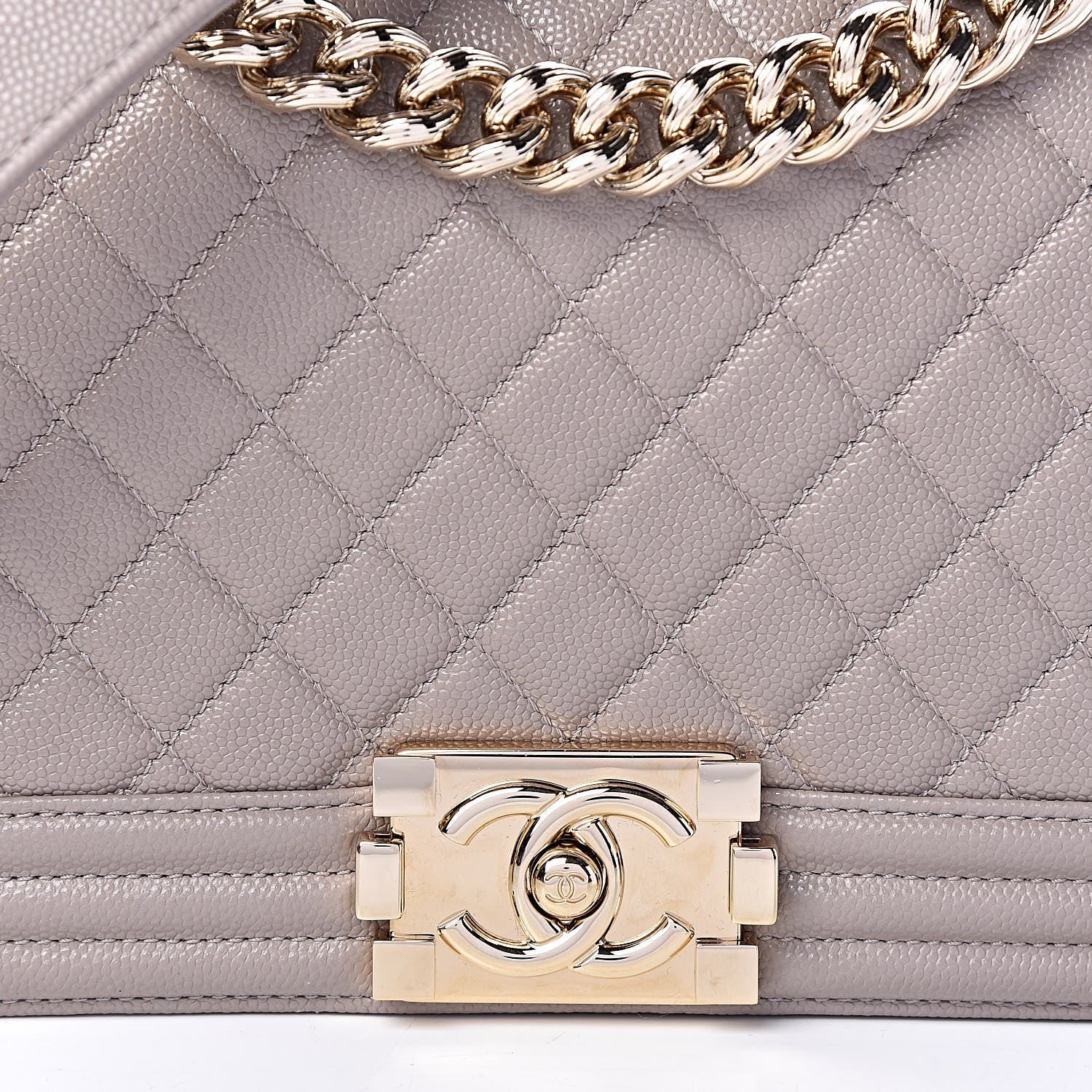 Chanel Caviar Quilted Medium Boy Flap Dark Beige 8 of 13