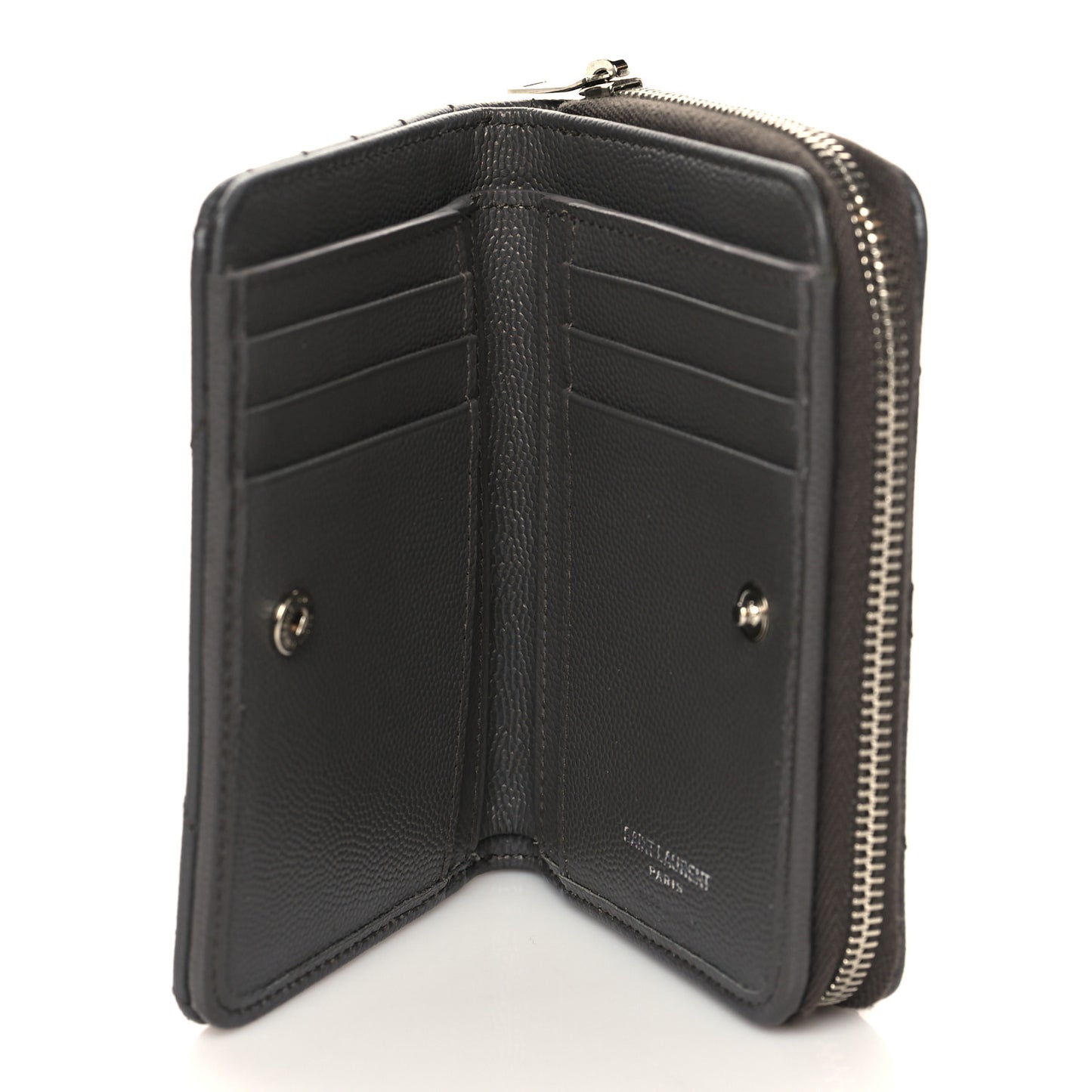 Grain De Poudre Matelasse Chevron Monogram Compact Zip Around Wallet Earth