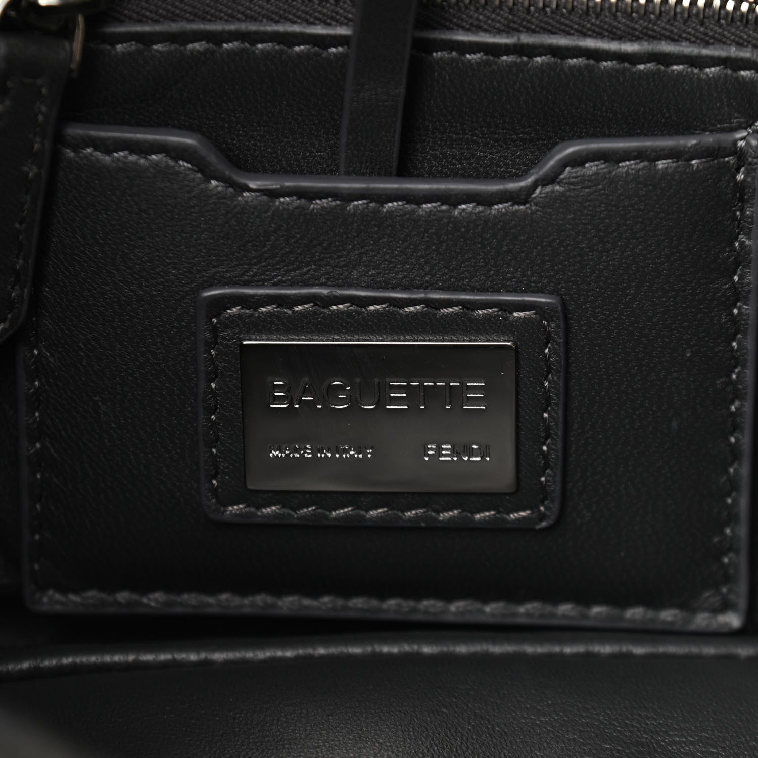 Fendi Shearling Calfskin Fox Fur Bugs Baguette Asphalto Multicolor 6 of 9