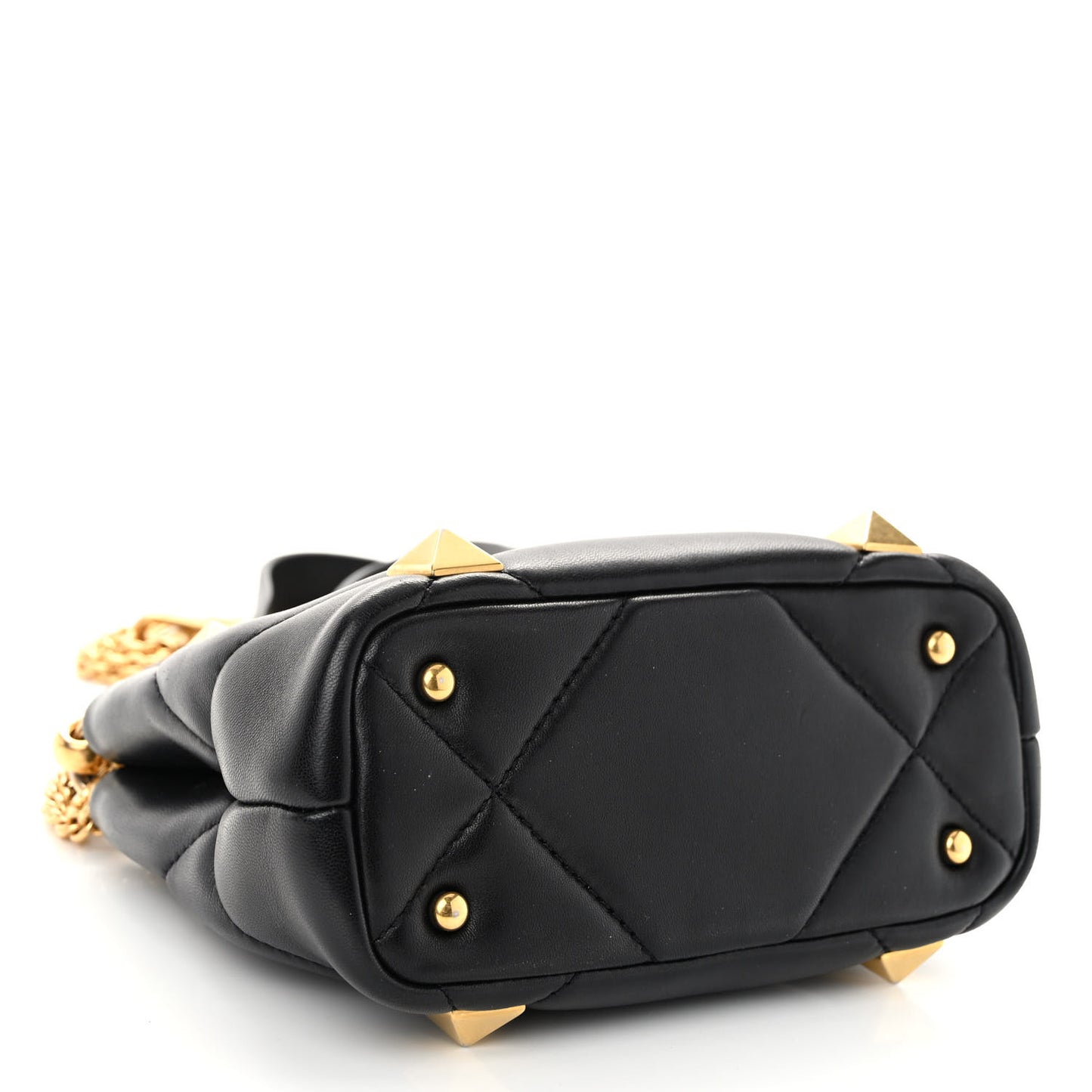 Nappa Mini Roman Stud The Handle Bag Black