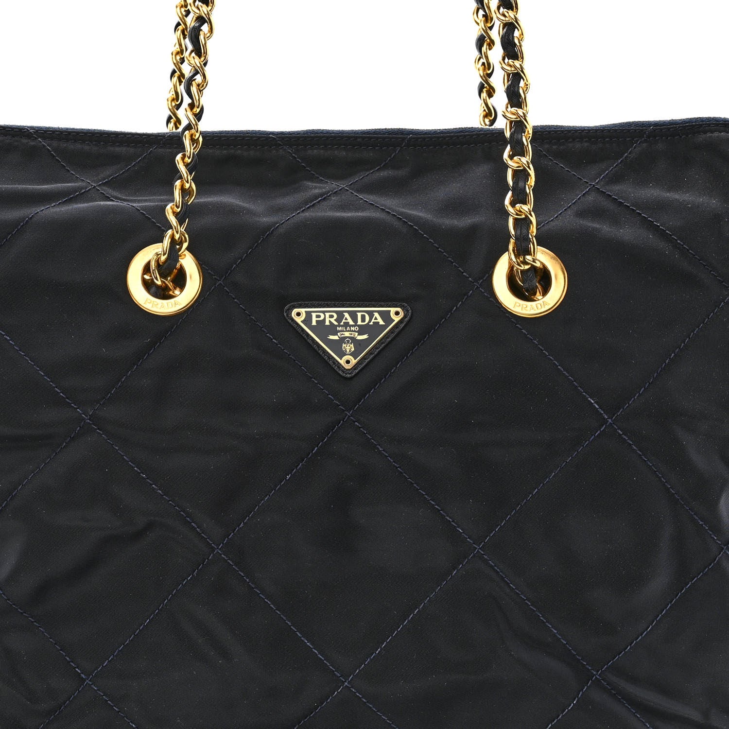 Prada Nylon Tessuto Quilted Shoulder Bag Blue 7 of 9