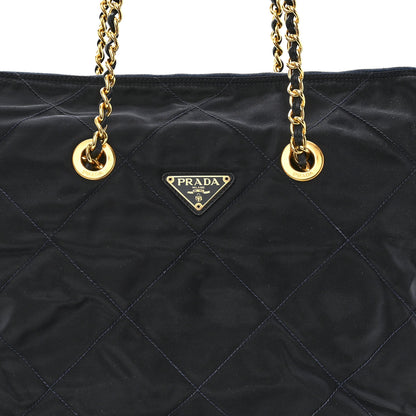 Prada Nylon Tessuto Quilted Shoulder Bag Blue 7 of 9