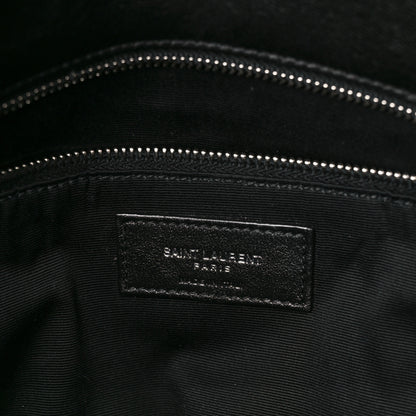 Saint Laurent Lambskin Quilted Medium Loulou Puffer Monogram Chain Satchel Black 6 of 11